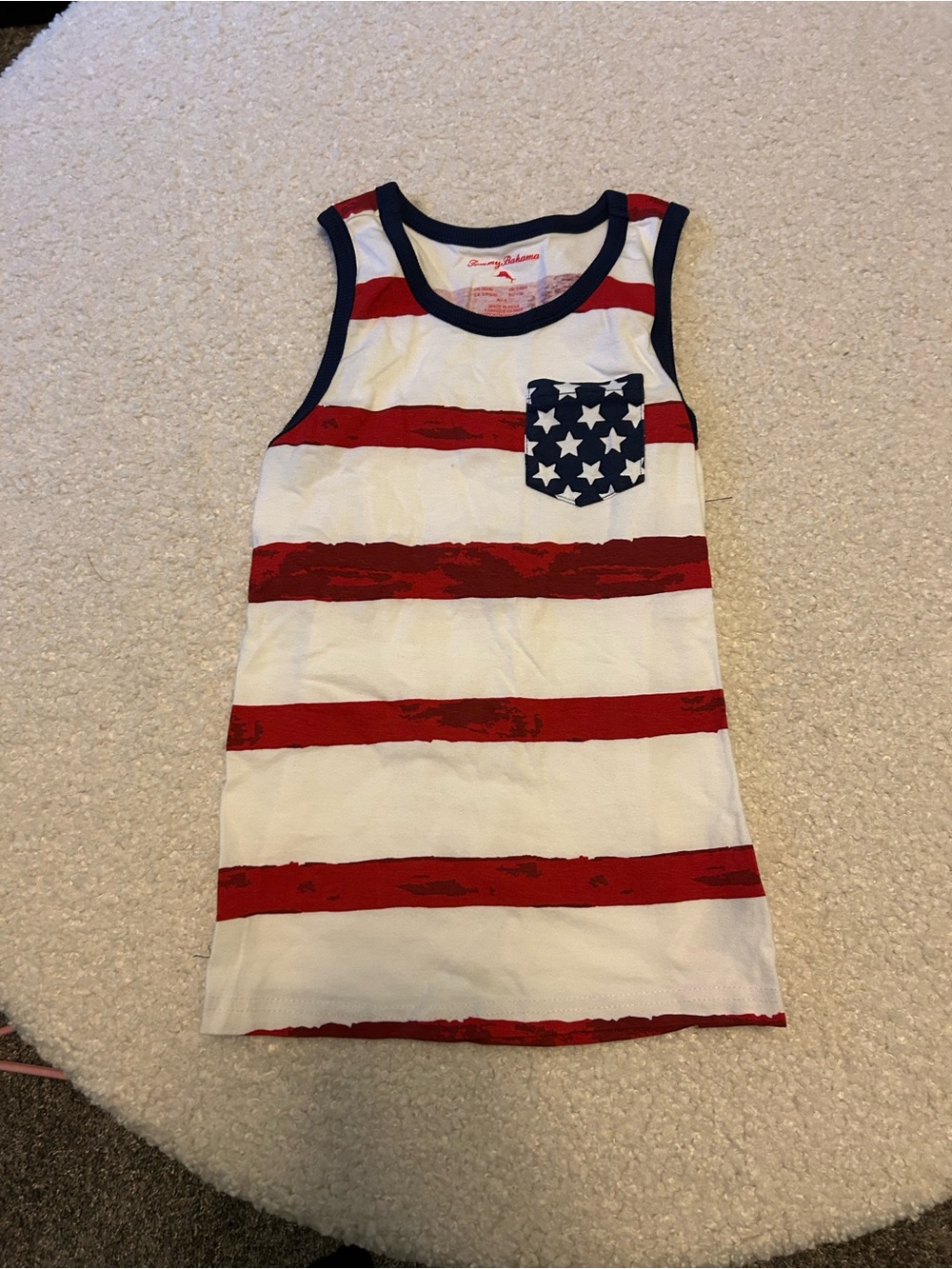 Tommy Bahama Kids Red, White & Blue Striped Tank with Star Pocket